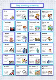 English Worksheet: They are doing something - Present Continuous