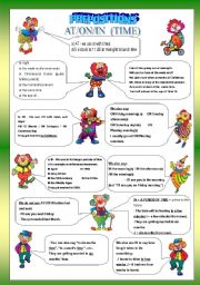 English Worksheet: IN, ON, AT PREPOSITION - GRAMMAR GUIDE 