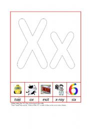 English worksheet: Phonic Recognition Xx
