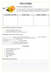 English Worksheet: Food & cooking