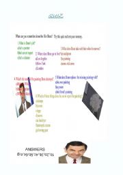 English worksheet: Mr.Bean.Quiz.