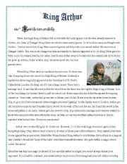 English Worksheet: King Arthur