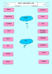 English Worksheet: make or do