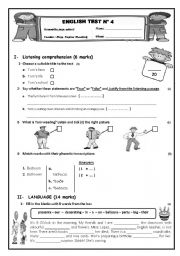 English Worksheet: 7th form test 5