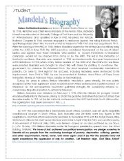 English Worksheet: Mandelas Biography