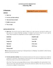 English Worksheet: COMPARISONS LESSON PLAN