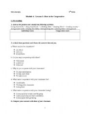English Worksheet: Module 6 Lesson 3: How to be Cooperative