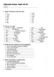 English Worksheet: Verb To be Activity/Exam