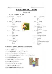 English Worksheet: GRAMMAR REVISION FOR ELEMENTARY LEVEL (Various topics)