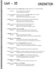 English Worksheet: Conjunctions