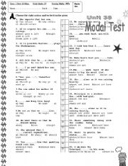 Modal Verb Test with Objective Questions