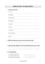 English worksheet: undersea world