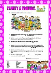 English Worksheet: FAMILY AND FRIENDS 