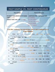 Past Simple vs. Past Continuous