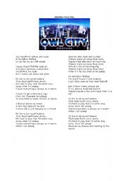 English worksheet: Owl City Fireflies lyrics