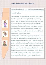 English Worksheet: My daily routine - In the morning (worksheet A)