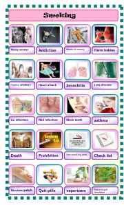 English Worksheet: smoking : pivtionary