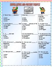 English Worksheet: SUPERLATIVES AND PRESENT PERFECT