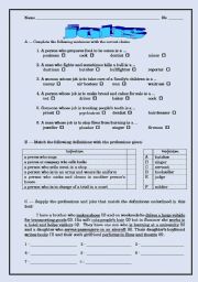 English Worksheet: JOBS