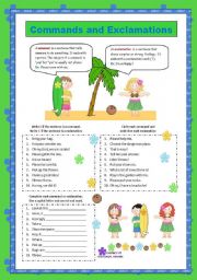 English Worksheet: Commands and Exclamations