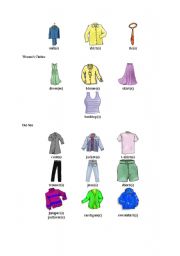 English worksheet: clothes