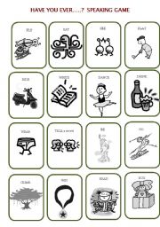 English Worksheet: Have you ever...? Speaking game