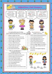 English Worksheet: Adjectives that Compare