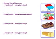 English worksheet: how much - how many 