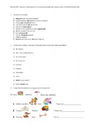 English Worksheet: Review for the Lesson 1 book AEF 1