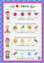 English Worksheet: Colors 1