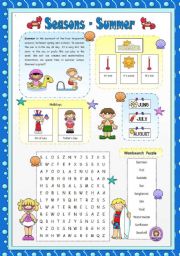 English Worksheet: Seasons - Summer