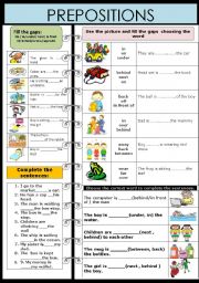 English Worksheet: Prepositions