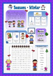 English Worksheet: Seasons- Winter