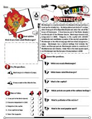 English Worksheet: RC Series_Level 01_Country Edition 38 Montenegro (Fully Editable + Key)