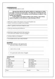 English Worksheet: quiz 