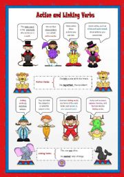 English Worksheet: Action and Linking Verbs