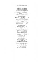 English worksheet: she loves you (the beatles) -   song
