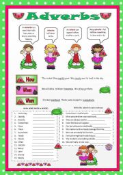 English Worksheet: Adverbs