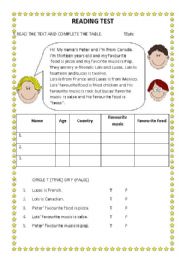 Practising simple reading texts