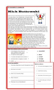 English Worksheet: SIMPLE PRESENT: My favourite TV character. Kick Buttowski