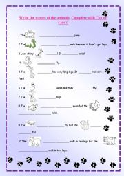 English Worksheet: What can anmals do?