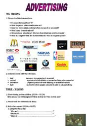 English Worksheet: Advertising