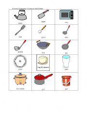 English Worksheet: Objects in the kitchen