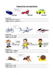 English Worksheet: Comparatives and superlatives