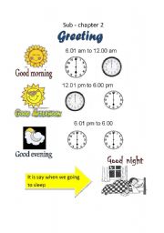 English Worksheet: Greeting