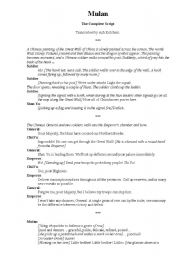 English Worksheet: MULAN