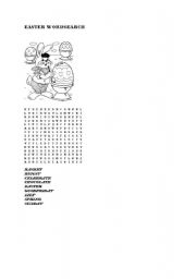 English Worksheet: easter easy wordsearch