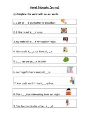 English Worksheet: Vowel digraphs [ee-ea]