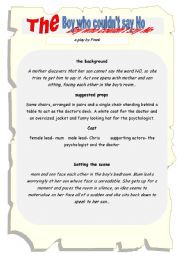 English Worksheet: The Boy who couldnt say NO!