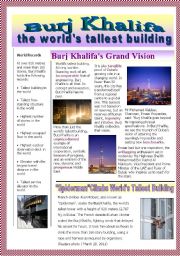 English Worksheet: the worlds tallest building